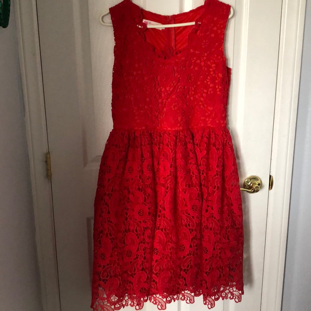Red evening dress